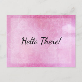 Cartão Postal "Olá!" Nota: Mandala com Aquarela Rosa