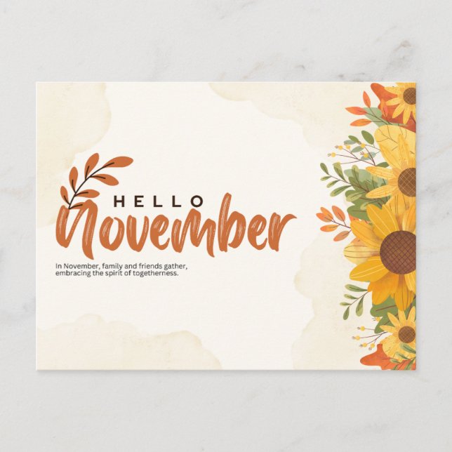 Cartão Postal Olá novembro  (Frente)