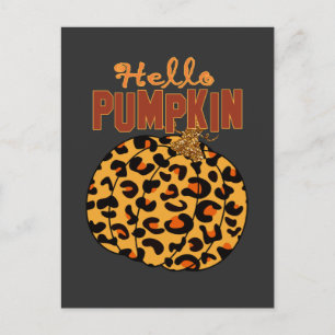 Cartão Postal Olá Pumpkin - Impressão Leopardo de Queda