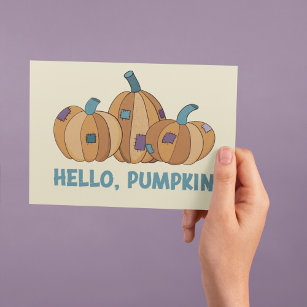 Cartão Postal Olá, Pumpkin Vazio Fall Autumn Pumpkins