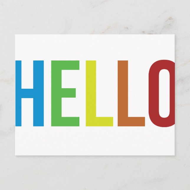 Cartão Postal Olá Rainbow (Frente)