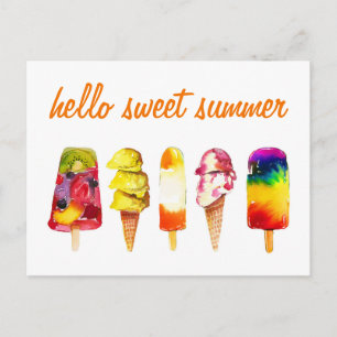 Cartão Postal Olá, Sorvete de Cartão-postal de Verão
