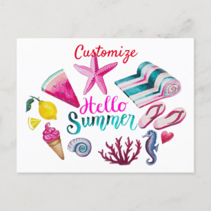 Cartão Postal Olá Summer Beach Thunder-Cove