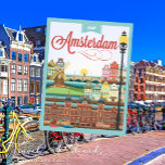 Cartão Postal Olá! viagem de Amsterdão Holland<br><div class="desc">Olá! cartão do viagem de Amsterdão holland.</div>