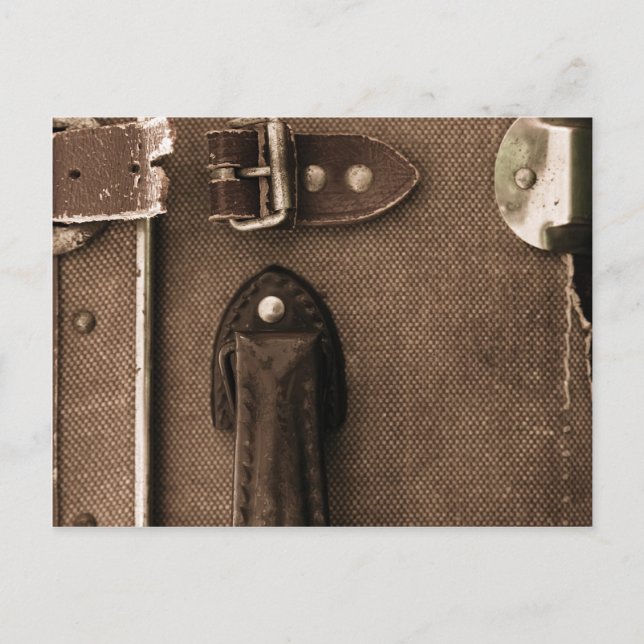 Cartão Postal Old Brown Suitcase (Frente)