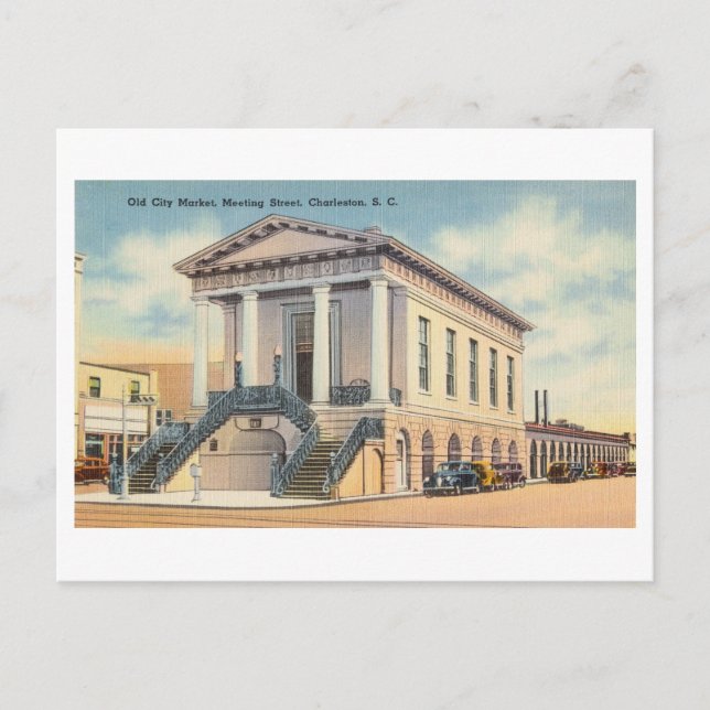 Cartão Postal Old City Market em Charleston, Carolina do Sul, (Frente)
