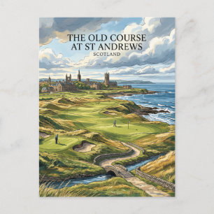 Cartão Postal Old Course em St Andrews Escócia