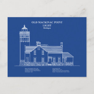 Cartão Postal Old Mackinac Point Light - Michigan - AD