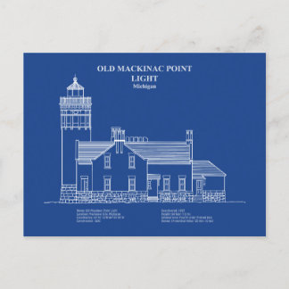 Cartão Postal Old Mackinac Point Light - Michigan - AD
