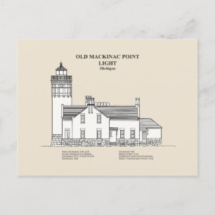 Cartão Postal Old Mackinac Point Light - Michigan - SBD