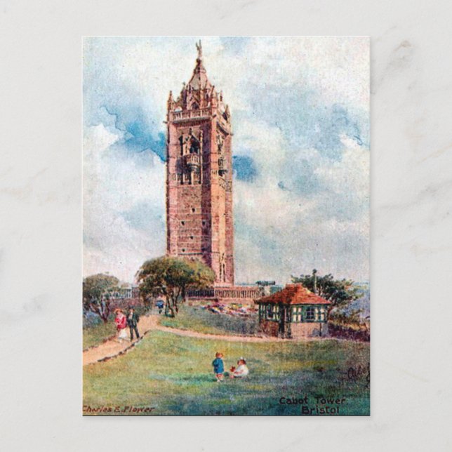 Cartão Postal Old Postcard - Cabot Tower, Bristol (Frente)