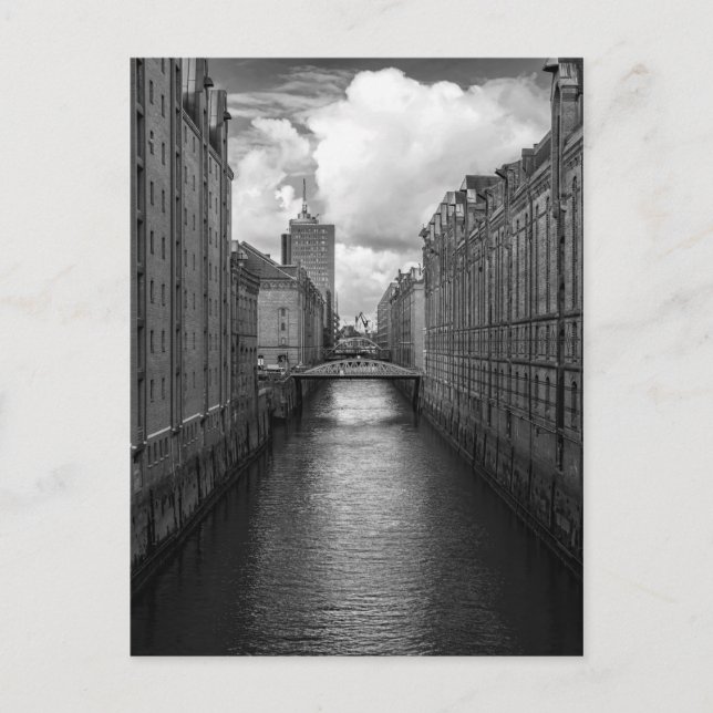 Cartão Postal Old Speicherstadt Hamburg (Frente)