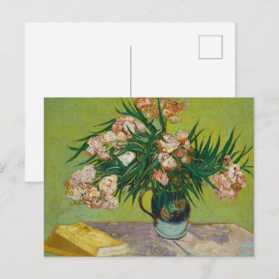 Cartão Postal Oleandros Rosa Natureza-Morta Floral de Van Gogh