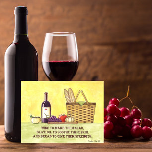 Cartão Postal Óleo de Vinho e Cartão-postal Inspirador Comprimid