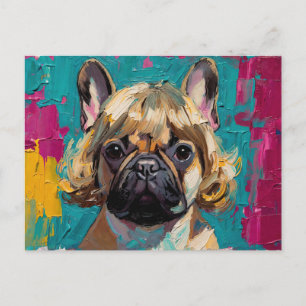 Cartão Postal Óleo sério de pintura de cachorro (#3)