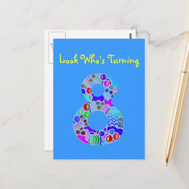 Cartão Postal Olha quem está virando 8 (Frente/Verso In Situ)