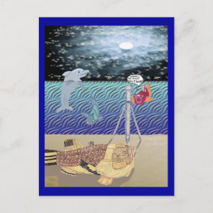 Cartão Postal Olhando A Lua