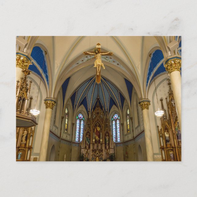 Cartão Postal Olhando para cima o altar da Igreja de São Pedro C (Frente)