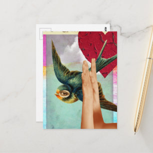 Cartão Postal Olhar do Observador, Colagem Digital Abstrata