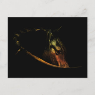 Cartão Postal Olhar Majestoso: Retrato de Cavalo de Arte Fino