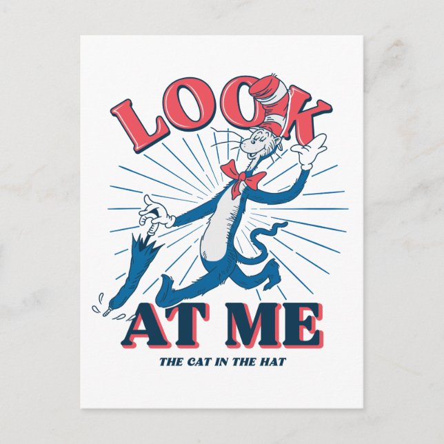 Cartão Postal Olhe Para Mim Gato No Chapéu (Frente)