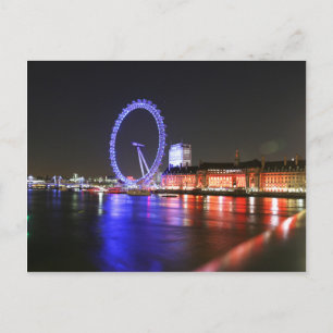 Cartão Postal Olho de Londres à Noite