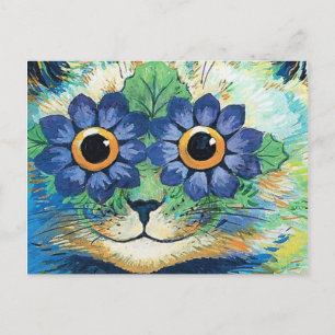 Cartão Postal Olhos De Flor Gato Por Louis Wain