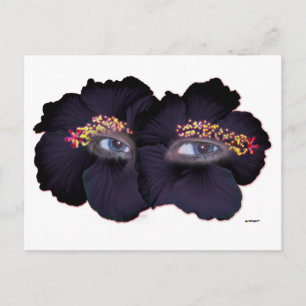 Cartão Postal Olhos de Hibiscus - Preto/Roxo