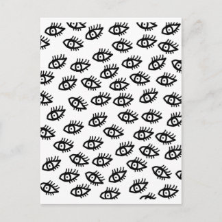 Cartão Postal Olhos Pretos e Brancos Gráficos