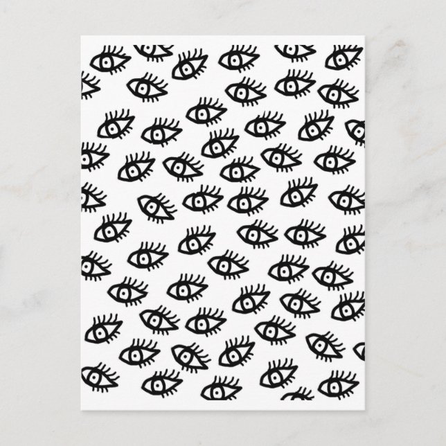 Cartão Postal Olhos Pretos e Brancos Gráficos (Frente)