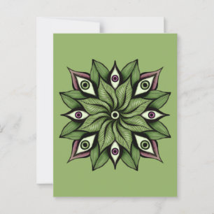 Cartão Postal Olhos Psicodélicos Mandala - Padrão Floral Trippy