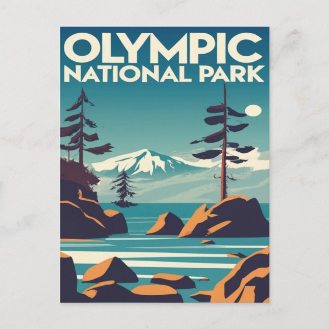 Cartão Postal Olimpiadas National Park Washington Rocky Beach (Frente)