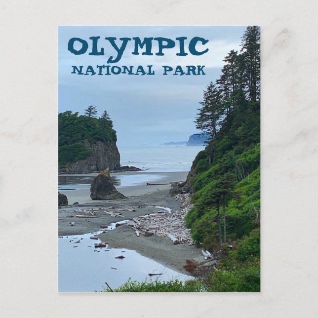 Cartão Postal Olimpiadas National Park Washington Rocky Beach (Frente)
