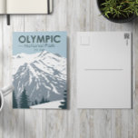 Cartão Postal Olimpiadas National Park Washington Vintage<br><div class="desc">design de trabalho de arte de vetor de olimpiadas. O parque espalha-se por vários ecossistemas diferentes,  desde os picos dramáticos das Montanhas da Olimpiadas até florestas antigas.</div>