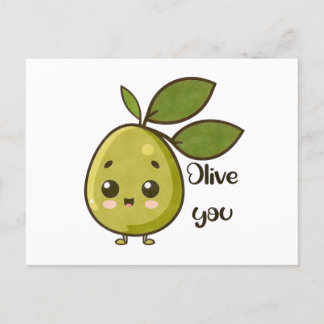 Cartão Postal "Olive You" Kawaii Olive