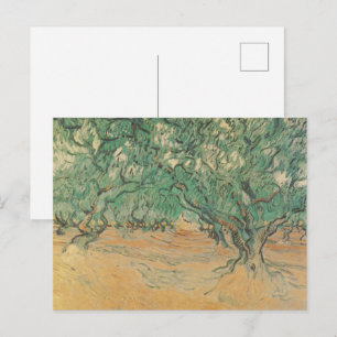 Cartão Postal Oliveiral de Van Gogh - Arte da Natureza em Verde