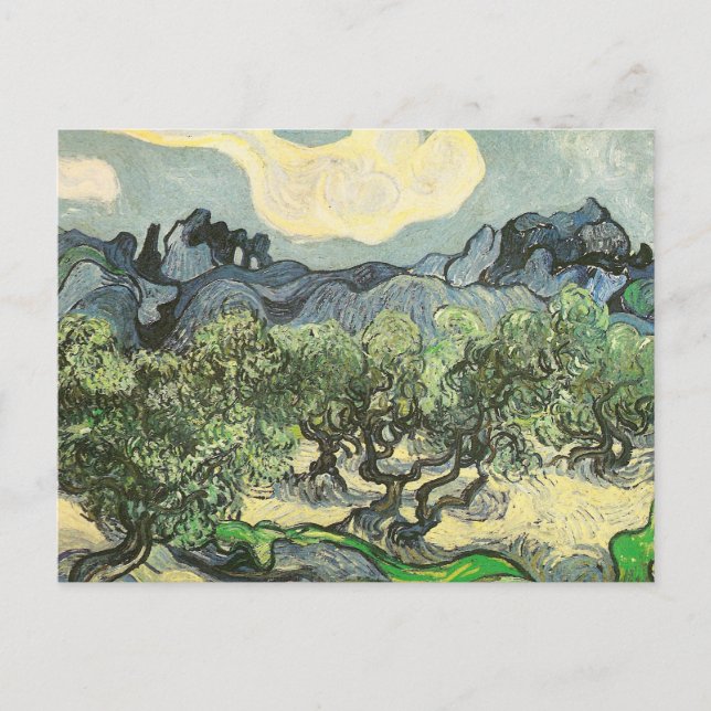 Cartão Postal Oliveiras, Paisagem Montanha Van Gogh Belas Artes (Frente)