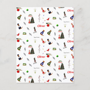 Cartão Postal Oliver A Lontra De Natal Padrão Aleatório