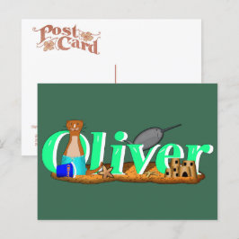 Cartão Postal Oliver A Lontra está na Praia