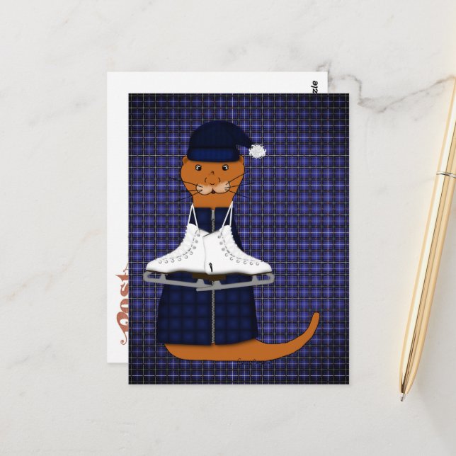 Cartão Postal Oliver The Otter Skates (Frente/Verso In Situ)