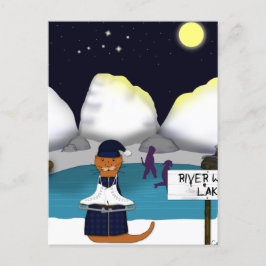 Cartão Postal Oliver The Otter Skates no rio