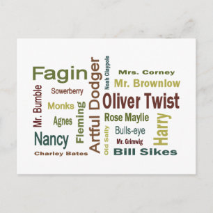 Cartão Postal Oliver Twist Characters