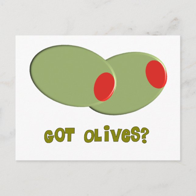 Cartão Postal Olives Design Presentes "Tem Azeitonas?" (Frente)