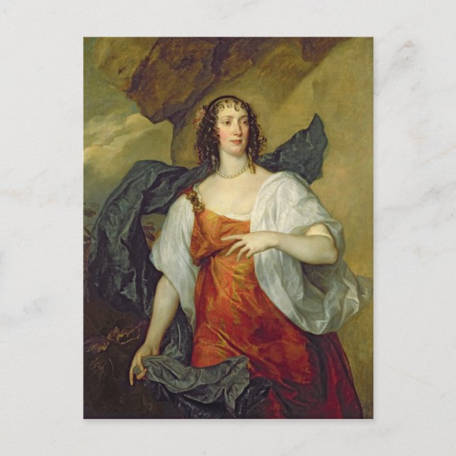 Cartão Postal Olivia, Esposa de Endymion Porter, c.1637 (Frente)
