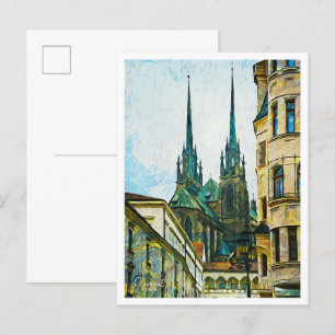Cartão Postal Olomouc — Cidade de Pintura de Petróleo Checo