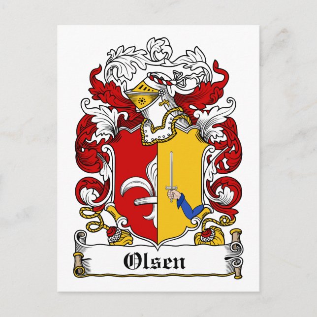 Cartão Postal Olsen Family Crest (Frente)