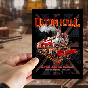 Cartão Postal Olton Hall Vintage Comboio a Vapor Comboio Inglês