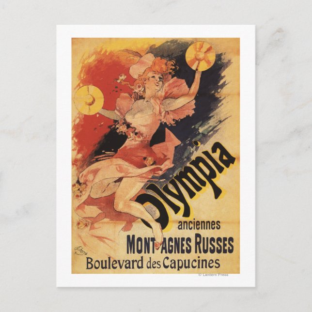 Cartão Postal Olympia Nightclub Girl Crashing Cymbals (Frente)