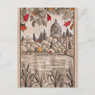 Cartão Postal Olympia Washington Capital e Lago