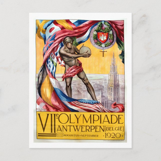 Cartão Postal Olympiade Antwerpen (Frente)
